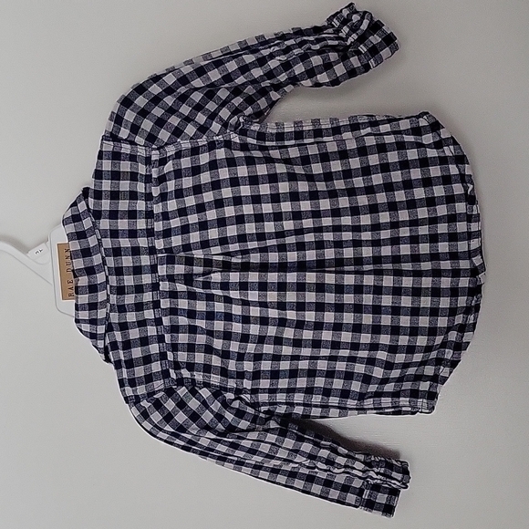 Baby Boden Gingham Check Blue Gray Stars Cotton Snaps Button Down Shirt Sz.3-6mo - Picture 8 of 12